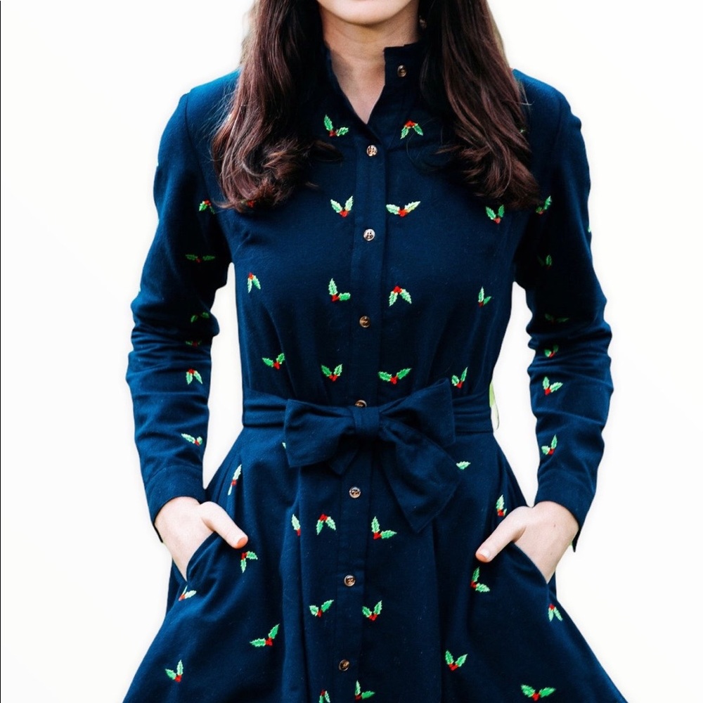 Kiel James Patrick Christmas Holly Flannel Dress